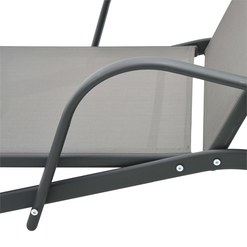 vidaXL Sun Lounger & Table Set of 2 in Gray