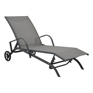 vidaXL Sun Lounger & Table Set of 2 in Gray