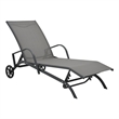 vidaXL Sun Lounger & Table Set of 2 in Gray