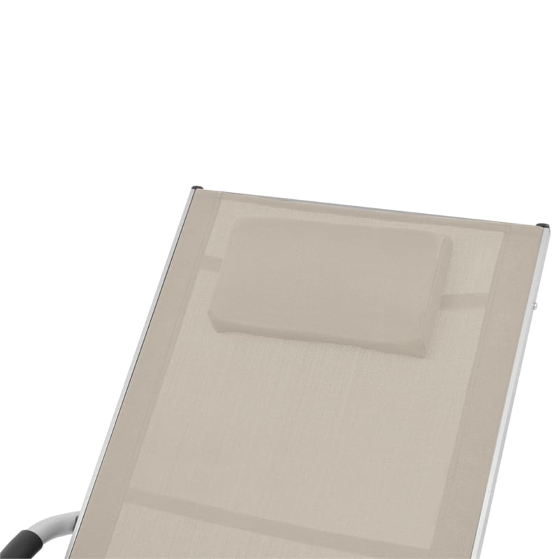vidaXL Sun Lounger in Cream & Gray
