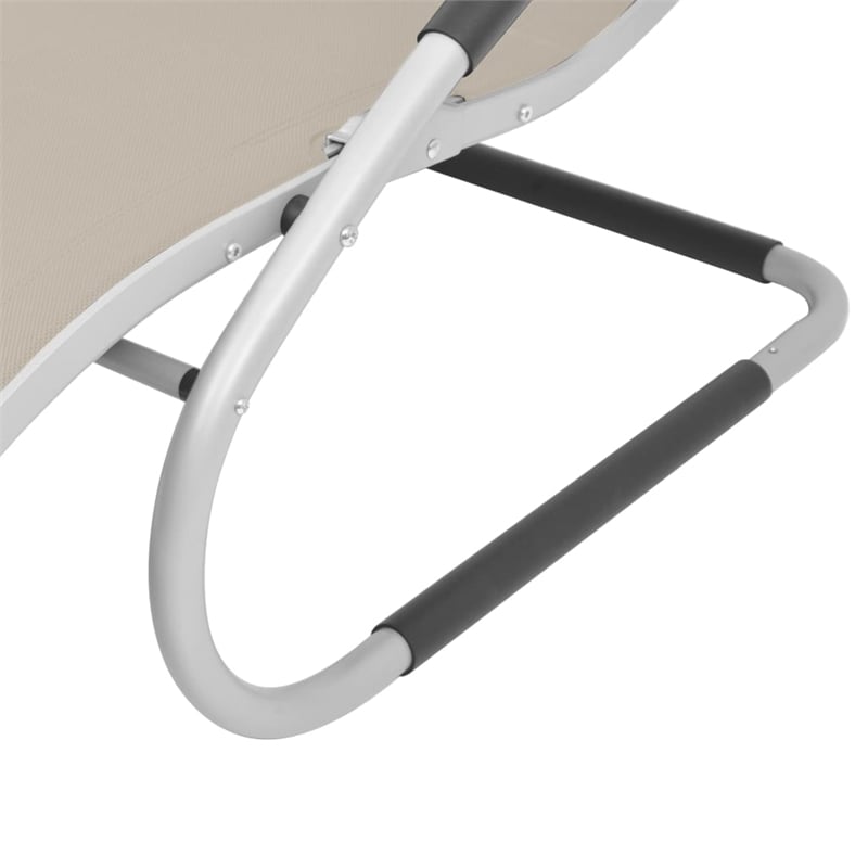 vidaXL Sun Lounger in Cream & Gray