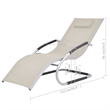 vidaXL Sun Lounger in Cream & Gray