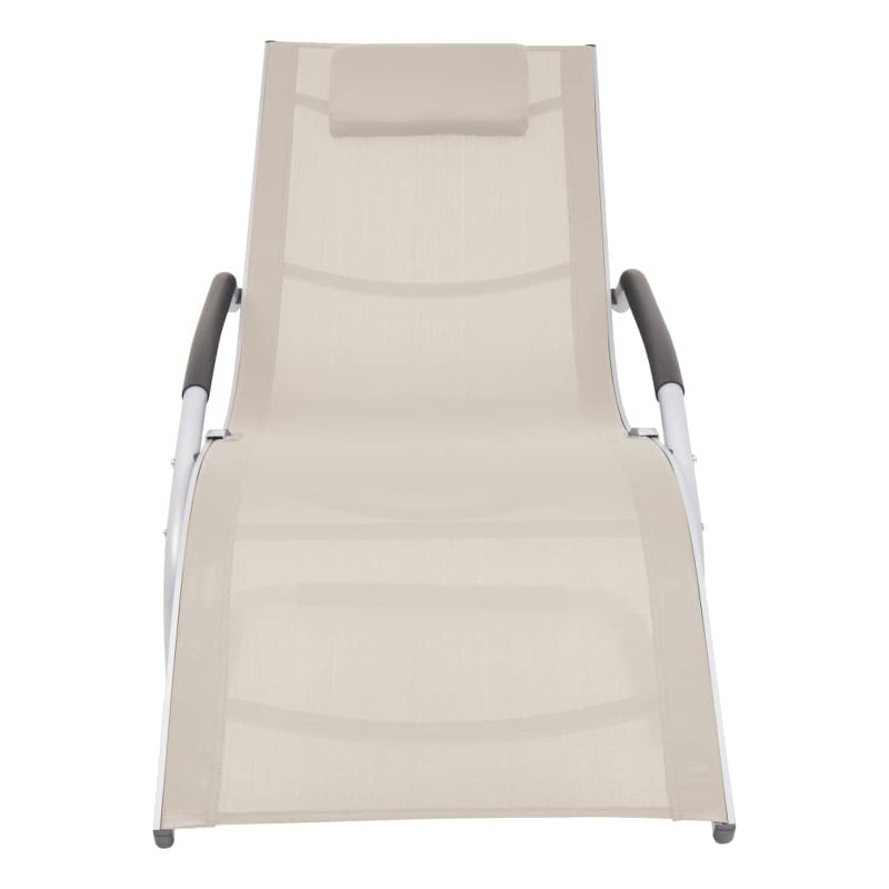 vidaXL Sun Lounger in Cream & Gray