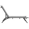 vidaXL Steel & Textilene Sun Lounger Adjustable Armrests in Gray