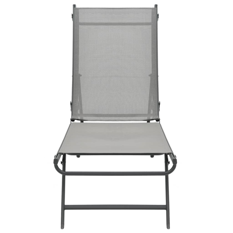 vidaXL Steel & Textilene Sun Lounger Adjustable Armrests in Gray
