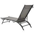 vidaXL Steel & Textilene Sun Lounger Adjustable Armrests in Gray