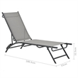 vidaXL Steel & Textilene Sun Lounger Adjustable Armrests in Gray