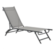 vidaXL Steel & Textilene Sun Lounger Adjustable Armrests in Gray
