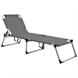 vidaXL Aluminum & Textilene Foldable Senior Sunbed in Gray