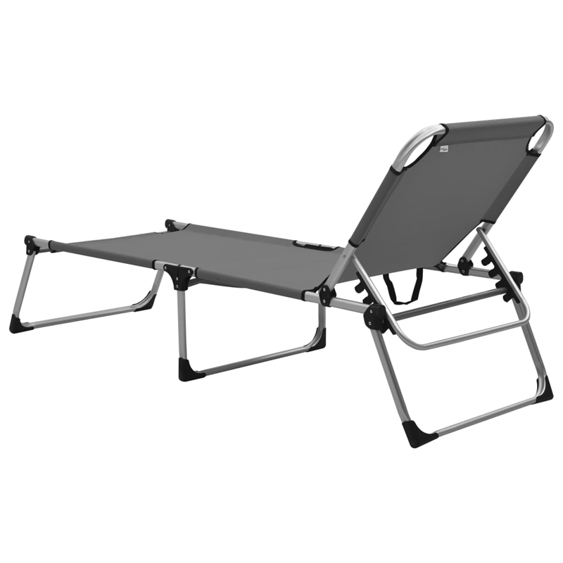 vidaXL Aluminum & Textilene Foldable Senior Sunbed in Gray