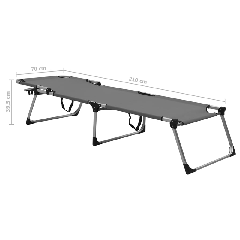 vidaXL Aluminum & Textilene Foldable Senior Sunbed in Gray