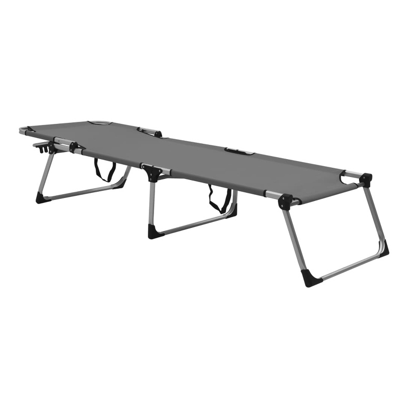 vidaXL Aluminum & Textilene Foldable Senior Sunbed in Gray