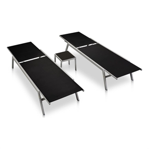 vidaXL Steel & Glass Sun Lounger Large in Black