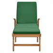 vidaXL Teak Wood Sun Lounger with Cushion in Green