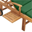 vidaXL Teak Wood Sun Lounger with Cushion in Green