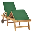 vidaXL Teak Wood Sun Lounger with Cushion in Green