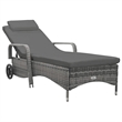 vidaXL Poly Rattan Sun Lounger Height-Adjustable in Dark Gray