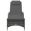vidaXL Poly Rattan Sun Lounger Height-Adjustable in Dark Gray