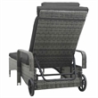 vidaXL Poly Rattan Sun Lounger Height-Adjustable in Dark Gray