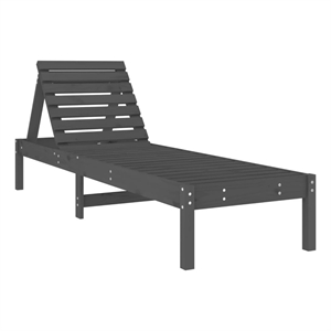 vidaXL Solid Pine Wood Sun Lounger 78.5x23.6x29.1 in in Gray