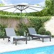vidaXL Solid Pine Wood Sun Lounger Set of 2 Large in Gray