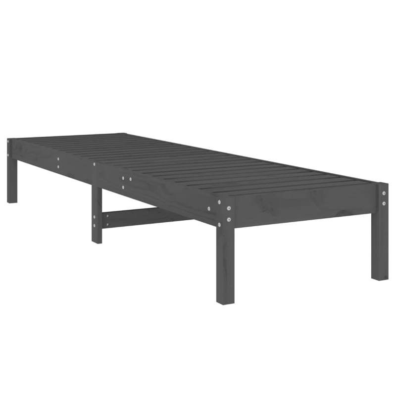 vidaXL Solid Pine Wood Sun Lounger Set of 2 Large in Gray