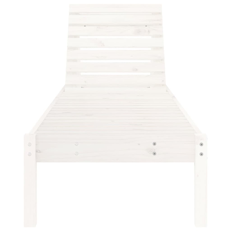 vidaXL Solid Pine Wood Sun Lounger Set of 2 Large in White
