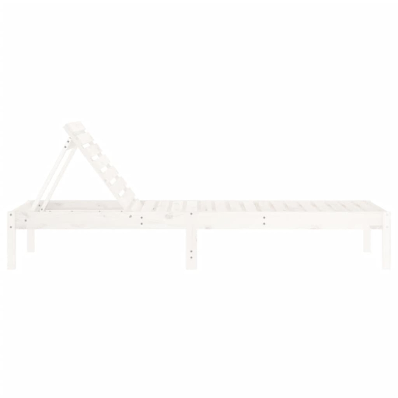 vidaXL Solid Pine Wood Sun Lounger Set of 2 Large in White