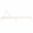 vidaXL Solid Pine Wood Sun Lounger Set of 2 Large in White