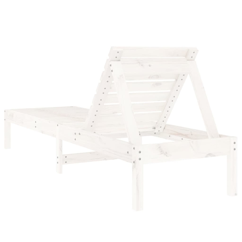 vidaXL Solid Pine Wood Sun Lounger Set of 2 Large in White