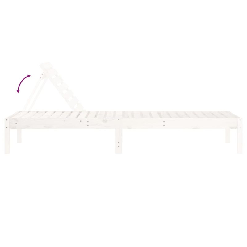 vidaXL Solid Pine Wood Sun Lounger Set of 2 Large in White