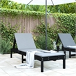 vidaXL Solid Pine Wood Sun Lounger Standard Adjustable Armrests in Black
