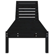 vidaXL Solid Pine Wood Sun Lounger Standard Adjustable Armrests in Black