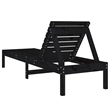 vidaXL Solid Pine Wood Sun Lounger Standard Adjustable Armrests in Black