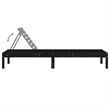 vidaXL Solid Pine Wood Sun Lounger Standard Adjustable Armrests in Black