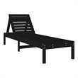 vidaXL Solid Pine Wood Sun Lounger Standard Adjustable Armrests in Black