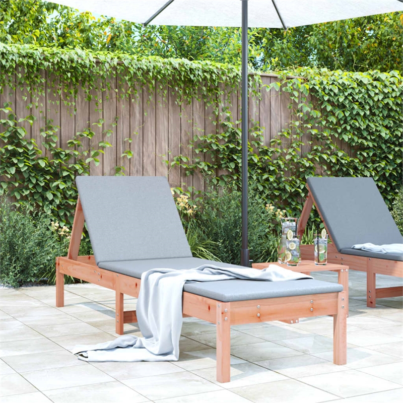 vidaXL Solid Douglas Wood Sun Lounger Large in Natural Wood