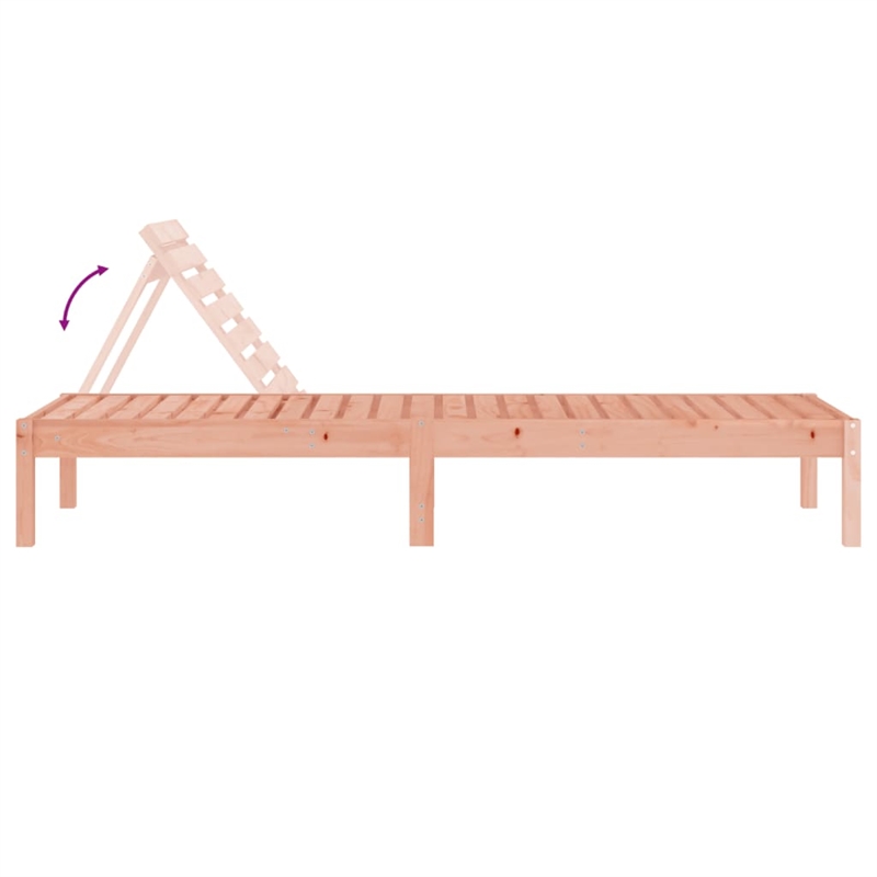 vidaXL Solid Douglas Wood Sun Lounger Large in Natural Wood