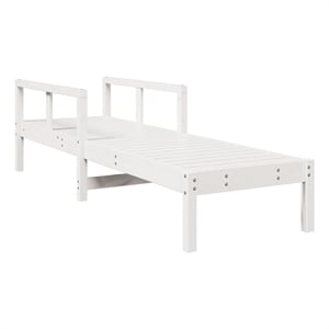 vidaXL Solid Pine Wood Sun Lounger in White