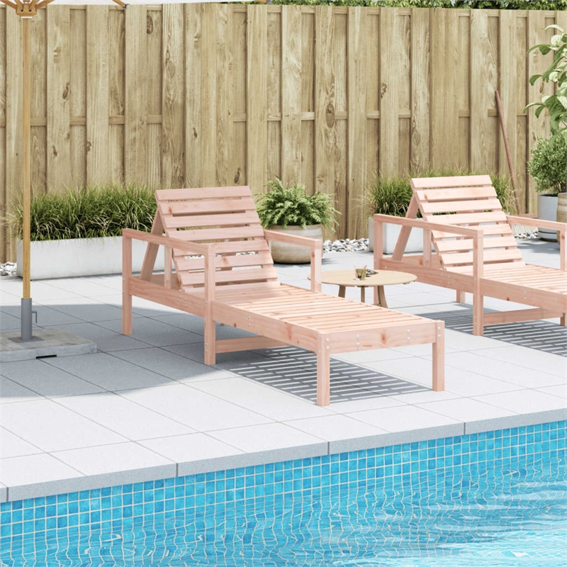 vidaXL Solid Douglas Wood Sun Lounger Medium in Natural Wood