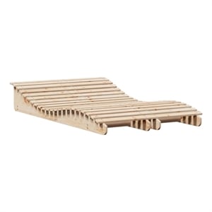 vidaXL Solid Pine Wood Sun Lounger Set of 2 Large in Natural Pine