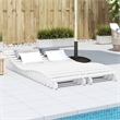 vidaXL Solid Pine Wood Sun Lounger Set of 2 in White