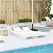vidaXL Solid Pine Wood Sun Lounger Set of 2 in White