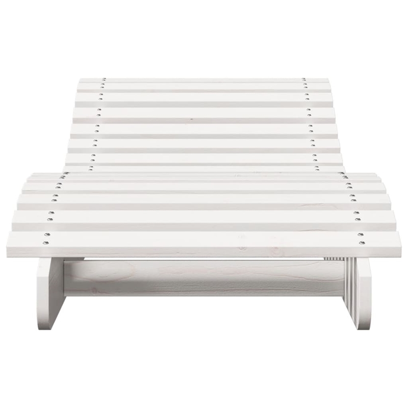 vidaXL Solid Pine Wood Sun Lounger Set of 2 in White