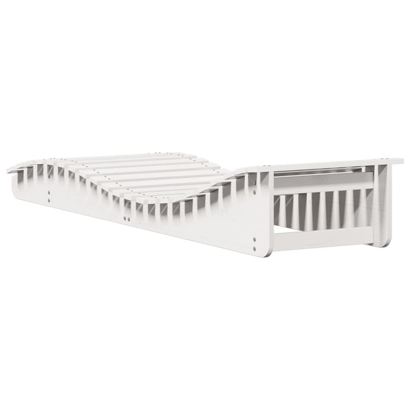 vidaXL Solid Pine Wood Sun Lounger Set of 2 in White