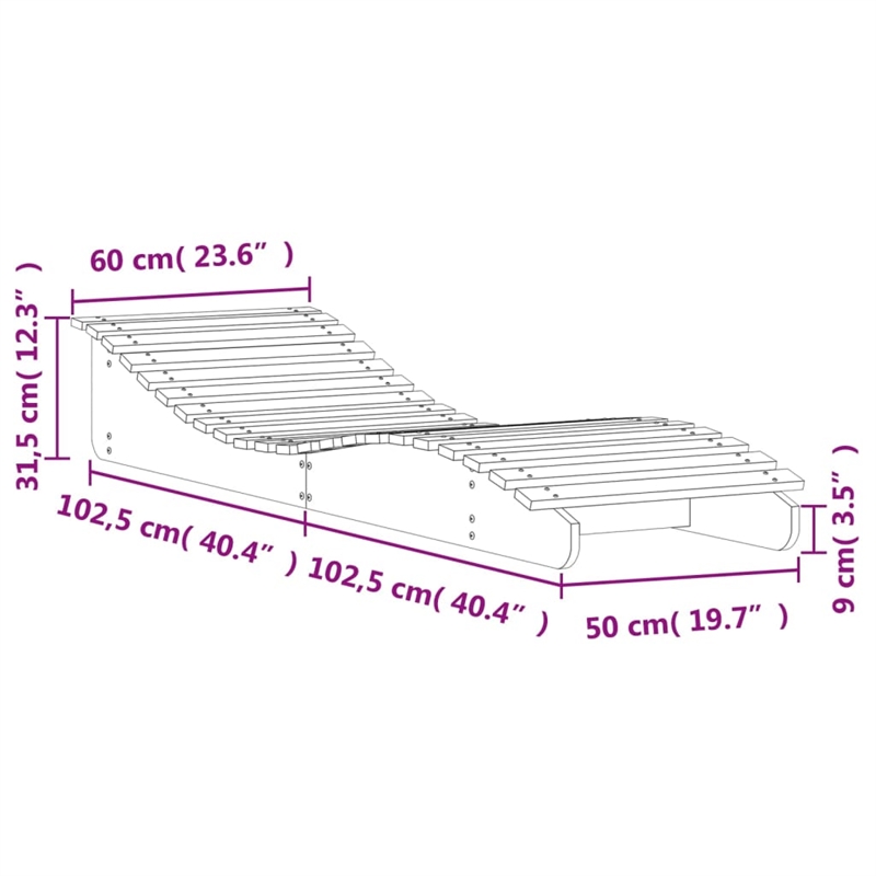 vidaXL Solid Pine Wood Sun Lounger Set of 2 in White