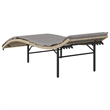 vidaXL Large PE Rattan & Powder-Coated Steel Sun Lounger in Beige