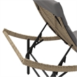 vidaXL Large PE Rattan & Powder-Coated Steel Sun Lounger in Beige