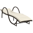 vidaXL Sun Lounger Standard Frame Sun Lounger in Brown and Cream White