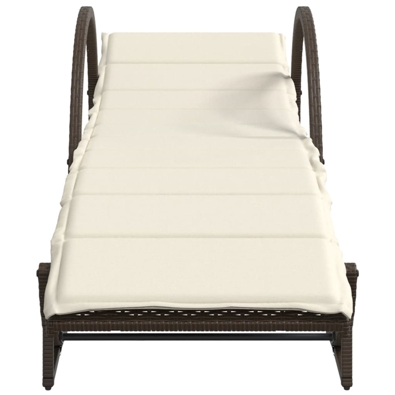 vidaXL Sun Lounger Standard Frame Sun Lounger in Brown and Cream White